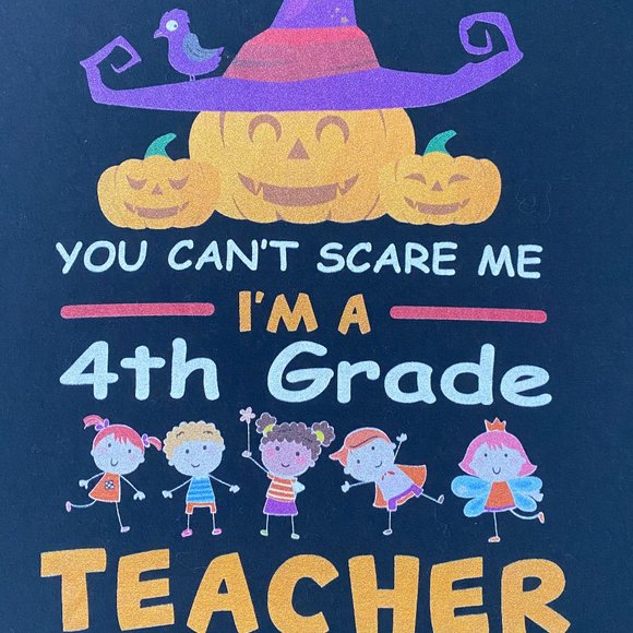Black Halloween T-shirt for 4th Grade Teachers - Picture 2 of 5
